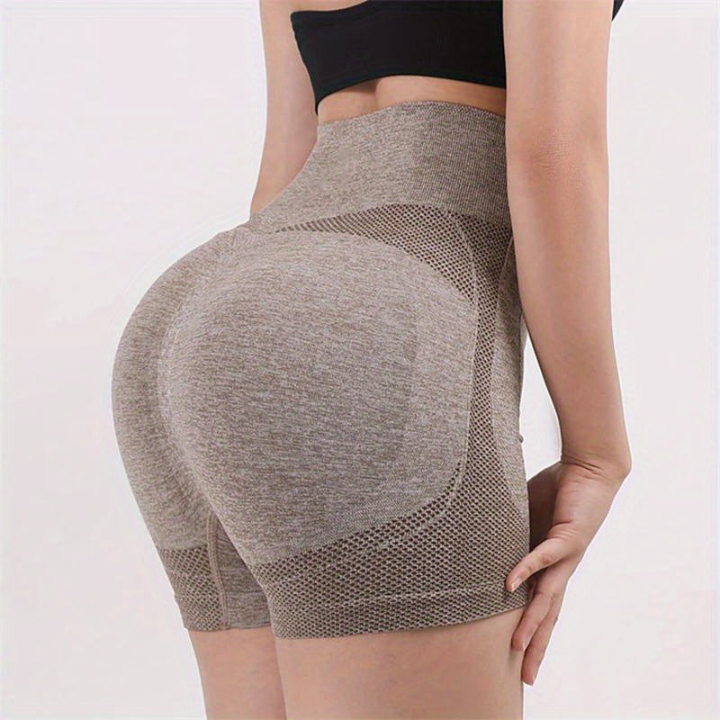 Women's High-Waist Yoga Shorts - 1pc Breathable Nylon Blend, Supportive Postpartum Recovery, Non-Slip Fitness Wear
