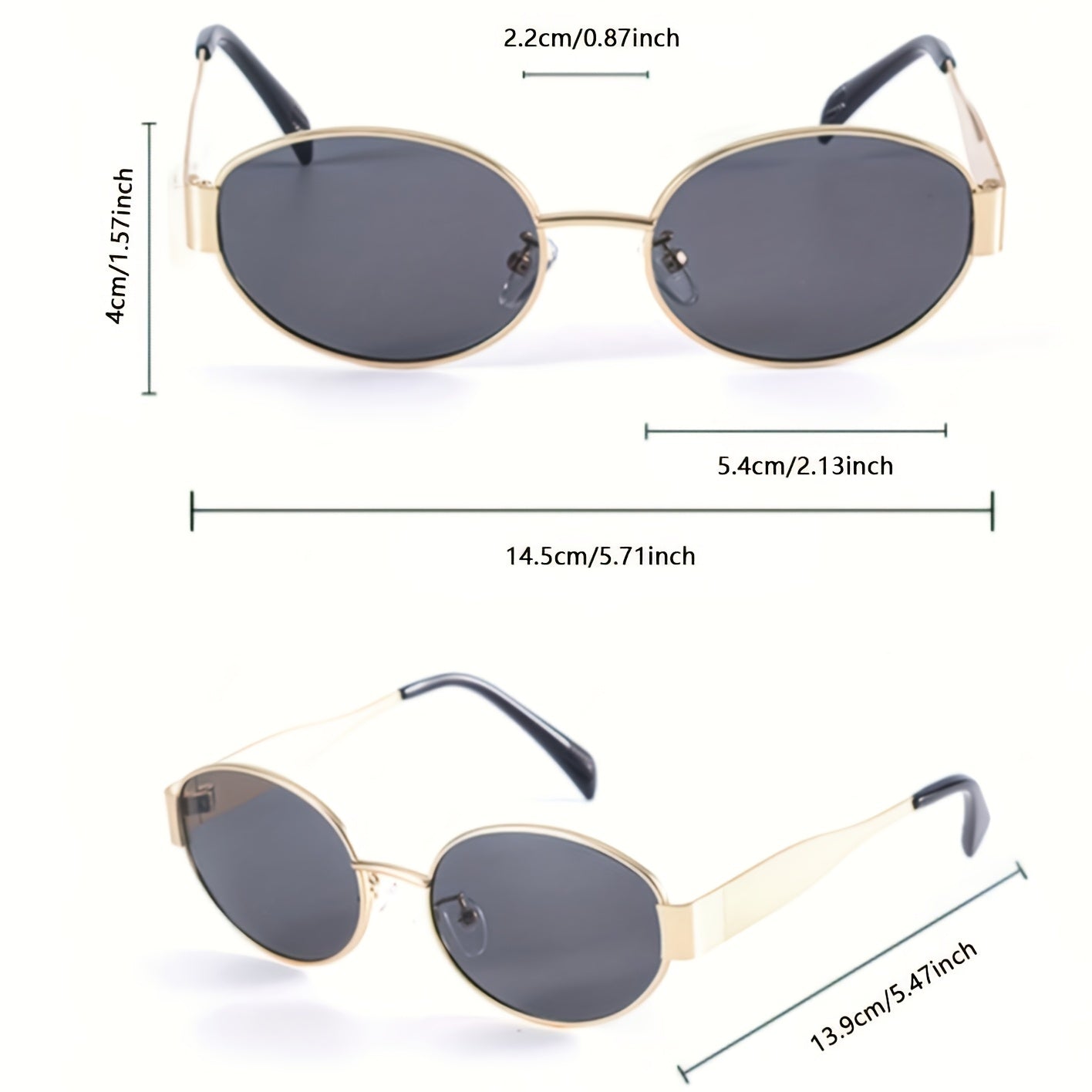 Stainless Steel Ovalings Glasses, PC Polycarbonate Lenses, Anti-Reflective, with Polarizer Function, for Women, Elegant Street Photography And Festival Fashion